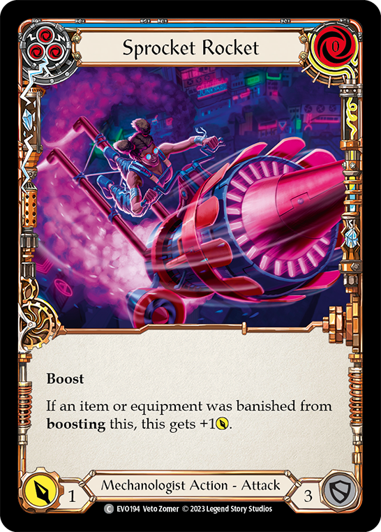 (EVO194) Flesh & Blood TCG Bright Lights Single: Sprocket Rocket (Blue) (Regular) Common