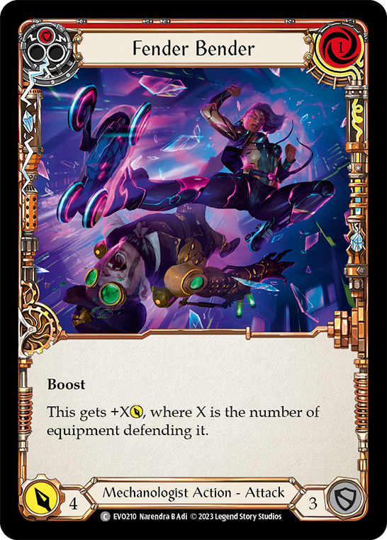 (EVO210) Flesh & Blood TCG Bright Lights Single: Fender Bender (Red) (Regular) Common
