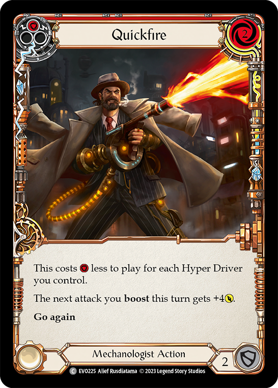 (EVO225) Flesh & Blood TCG Bright Lights Single: Quickfire (Red) (Rainbow Foil) Common