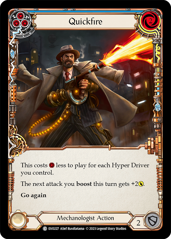 (EVO227) Flesh & Blood TCG Bright Lights Single: Quickfire (Blue) (Regular) Common