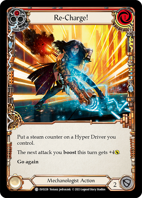 (EVO228) Flesh & Blood TCG Bright Lights Single: Re-Charge! (Red) (Regular) Common