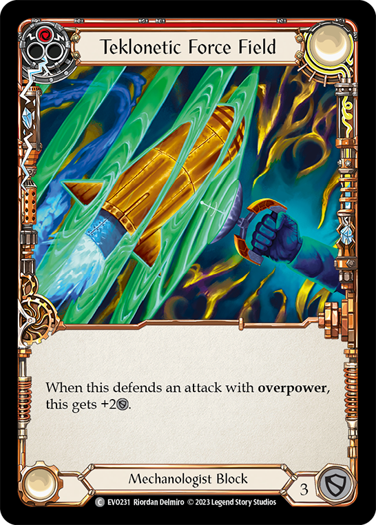 (EVO231) Flesh & Blood TCG Bright Lights Single: Teklonetic Force Field (Red) (Regular) Common