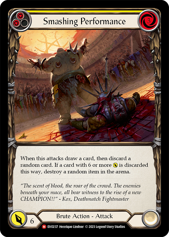 (EVO237) Flesh & Blood TCG Bright Lights Single: Smashing Performance (Rainbow Foil) Majestic