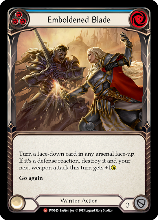(EVO240) Flesh & Blood TCG Bright Lights Single: Emboldened Blade (Regular) Majestic