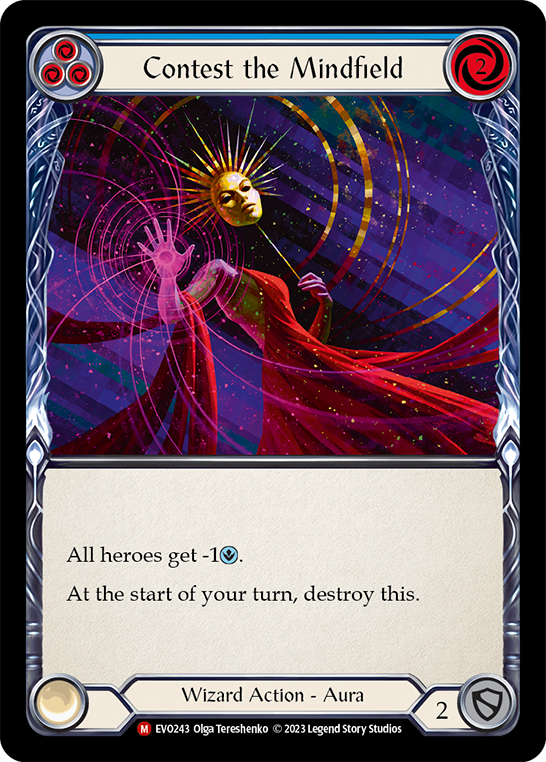 (EVO243) Flesh & Blood TCG Bright Lights Single: Contest the Mindfield (Rainbow Foil) Majestic