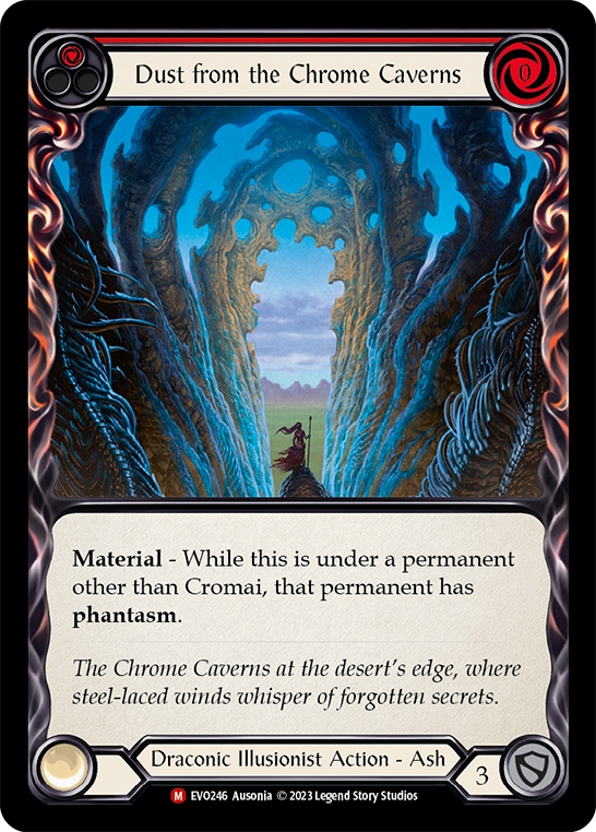 (EVO246) Flesh & Blood TCG Bright Lights Single: Dust from the Chrome Caverns (Rainbow Foil) Majestic