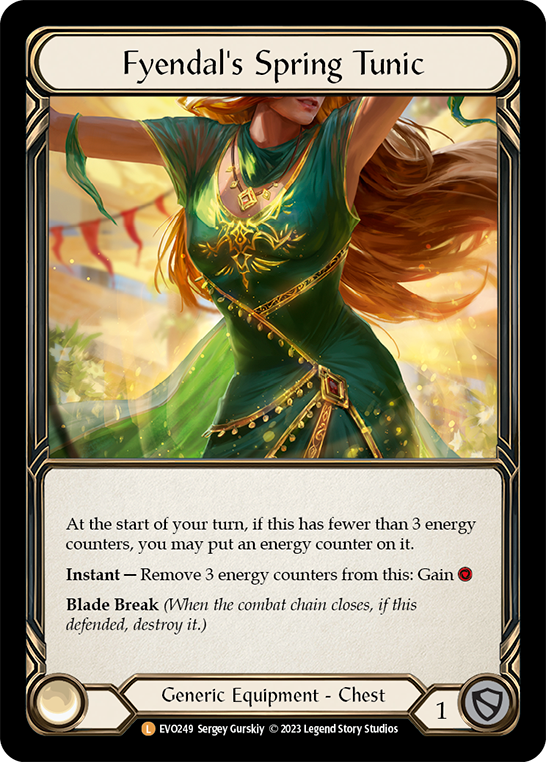 (EVO249) Flesh & Blood TCG Bright Lights Single: Fyendal's Spring Tunic (Regular) Legendary