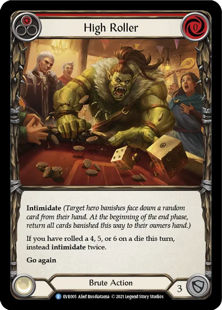 (EVR005) Flesh & Blood TCG Everfest - First Single: High Roller (Red) (Rainbow Foil) Rare