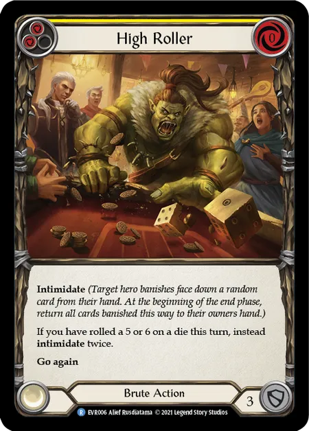 (EVR006) Flesh & Blood TCG Everfest - First Single: High Roller (Yellow) (Rainbow Foil) Rare