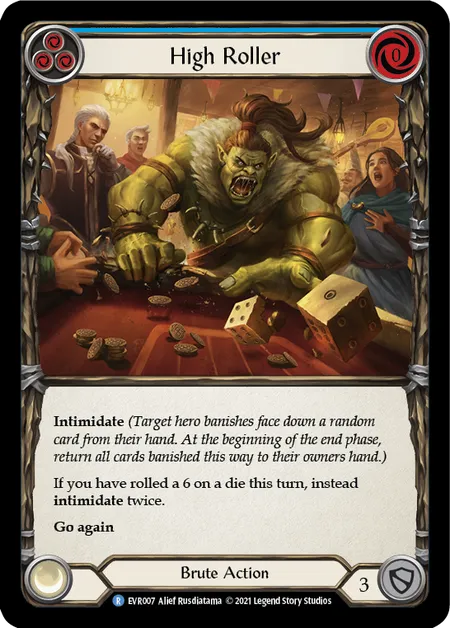 (EVR007) Flesh & Blood TCG Everfest - First Single: High Roller (Blue) (Rainbow Foil) Rare