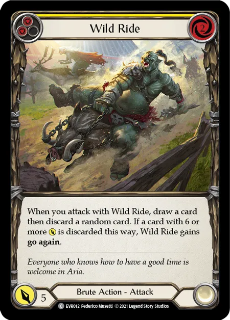 (EVR012) Flesh & Blood TCG Everfest - First Single: Wild Ride (Yellow) (Regular) Common
