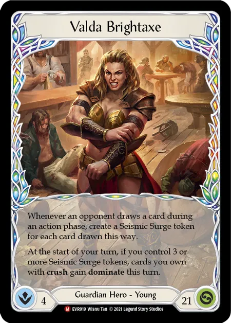 (EVR019) Flesh & Blood TCG Everfest - First Single: Valda Brightaxe (Rainbow Foil) Majestic