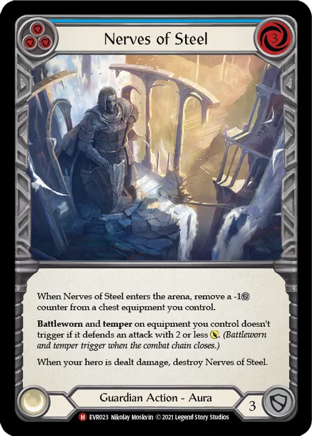 (EVR023) Flesh & Blood TCG Everfest - First Single: Nerves of Steel (Rainbow Foil) Majestic