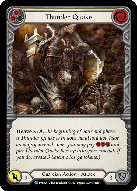 (EVR025) Flesh & Blood TCG Everfest - First Single: Thunder Quake (Yellow) (Rainbow Foil) Rare
