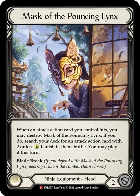 (EVR037) Flesh & Blood TCG Everfest - First Single: Mask of the Pouncing Lynx (Cold Foil) Majestic