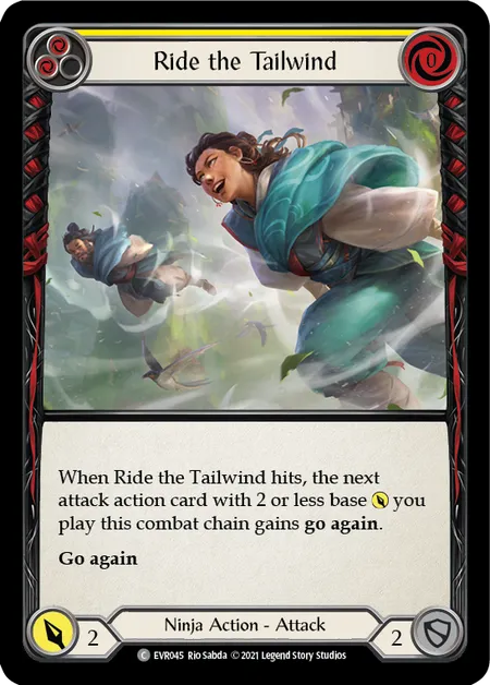 (EVR045) Flesh & Blood TCG Everfest - First Single: Ride the Tailwind (Yellow) (Rainbow Foil) Common