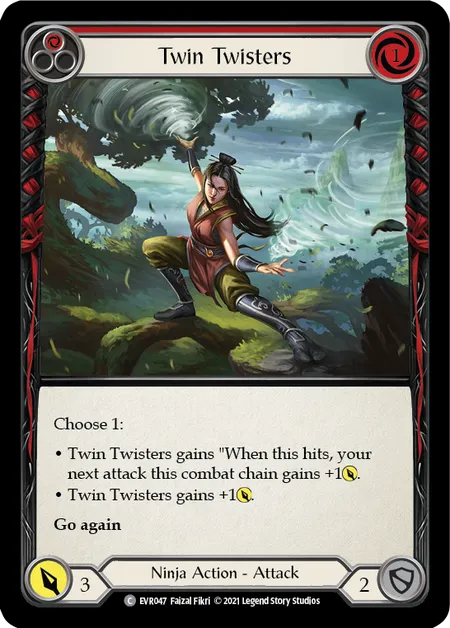 (EVR047) Flesh & Blood TCG Everfest - First Single: Twin Twisters (Red) (Rainbow Foil) Common