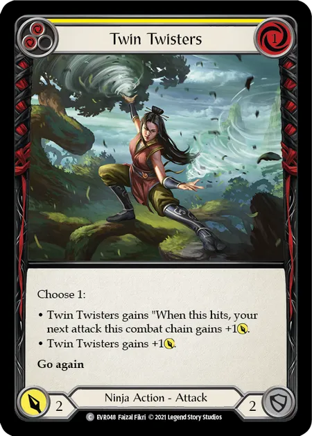 (EVR048) Flesh & Blood TCG Everfest - First Single: Twin Twisters (Yellow) (Rainbow Foil) Common