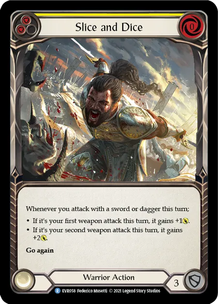 (EVR058) Flesh & Blood TCG Everfest - First Single: Slice and Dice (Yellow) (Regular) Rare