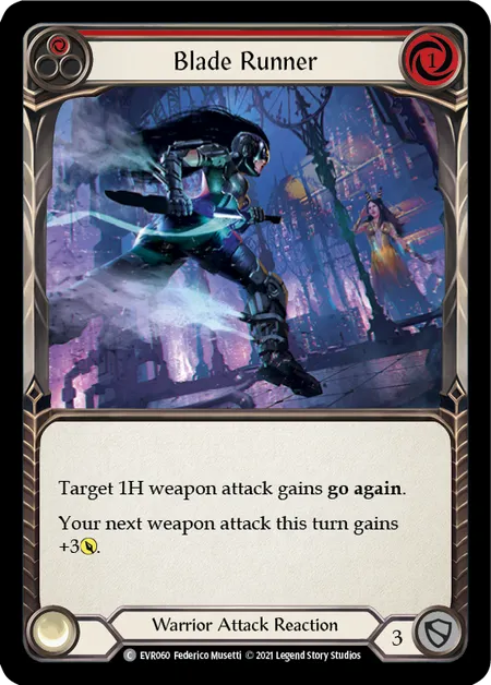 (EVR060) Flesh & Blood TCG Everfest - First Single: Blade Runner (Red) (Rainbow Foil) Common