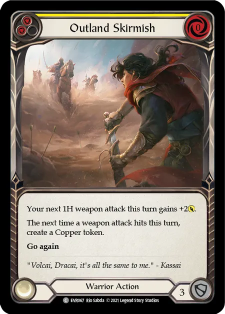 (EVR067) Flesh & Blood TCG Everfest - First Single: Outland Skirmish (Yellow) (Rainbow Foil) Common