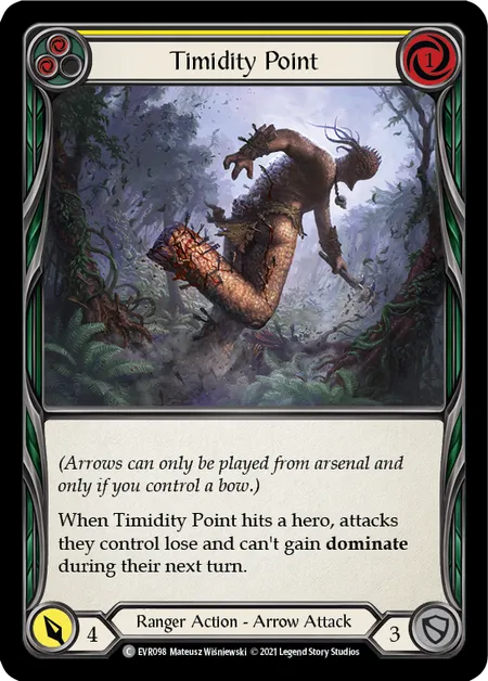 (EVR098) Flesh & Blood TCG Everfest - First Single: Timidity Point (Yellow) (Rainbow Foil) Common