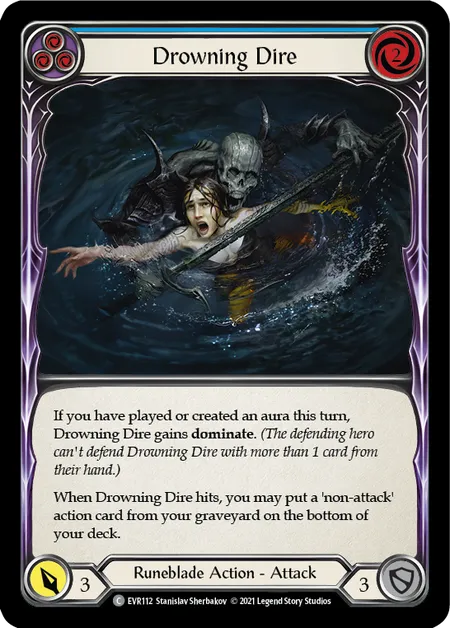 (EVR112) Flesh & Blood TCG Everfest - First Single: Drowning Dire (Blue) (Rainbow Foil) Common