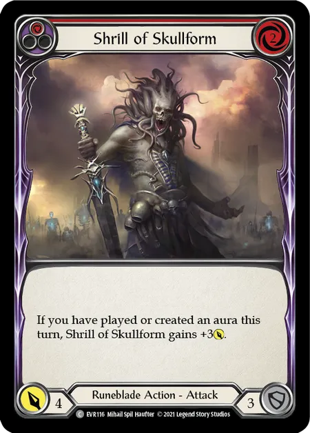 (EVR116) Flesh & Blood TCG Everfest - First Single: Shrill of Skullform (Red) (Rainbow Foil) Common