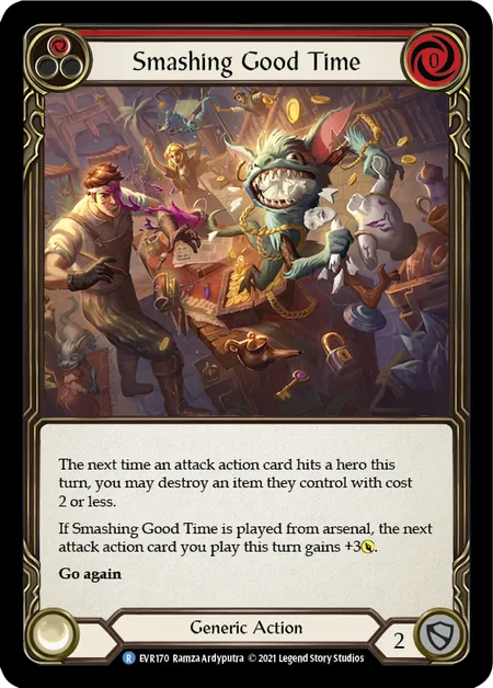 (EVR170) Flesh & Blood TCG Everfest - First Single: Smashing Good Time (Red) (Rainbow Foil) Rare