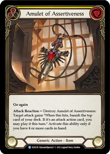 (EVR176) Flesh & Blood TCG Everfest - First Single: Amulet of Assertiveness (Cold Foil) Rare