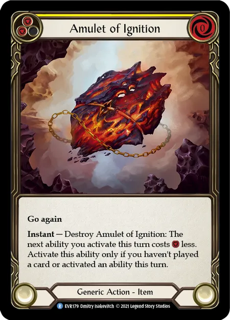 (EVR179) Flesh & Blood TCG Everfest - First Single: Amulet of Ignition (Cold Foil) Rare