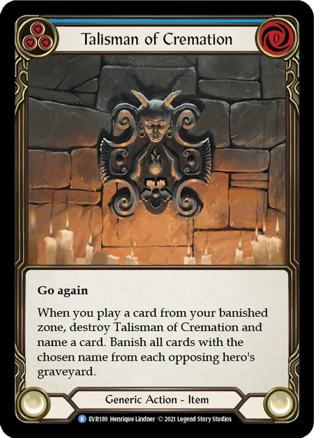 (EVR189) Flesh & Blood TCG Everfest - First Single: Talisman of Cremation (Cold Foil) Rare