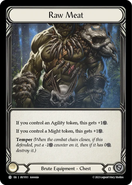 (HVY011) Flesh & Blood TCG Heavy Hitters Single: Raw Meat (Cold Foil) Common