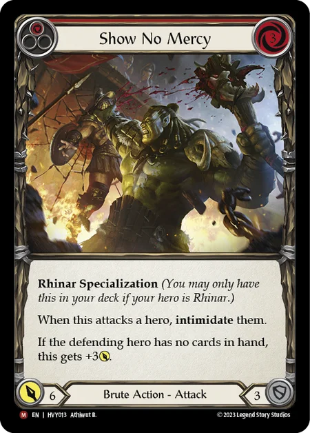 no mercy mtg card HVY013) Flesh & Blood TCG Heavy Hitters Single: Show No Mercy (Regula – Puca Puca Games