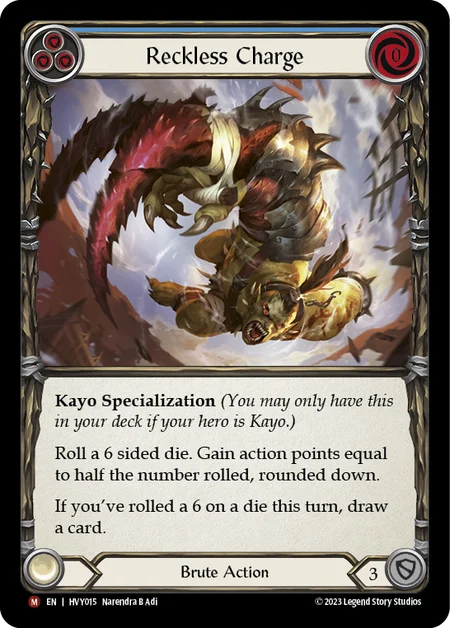 (HVY015) Flesh & Blood TCG Heavy Hitters Single: Reckless Charge (Rainbow Foil) Majestic
