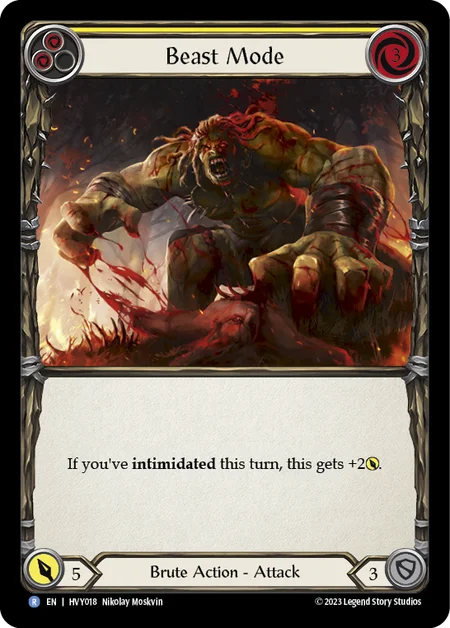 (HVY018) Flesh & Blood TCG Heavy Hitters Single: Beast Mode (Yellow) (Regular) Rare