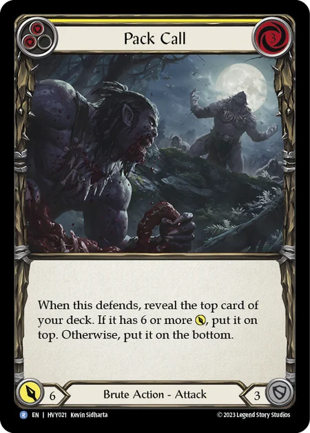 (HVY021) Flesh & Blood TCG Heavy Hitters Single: Pack Call (Yellow) (Regular) Rare