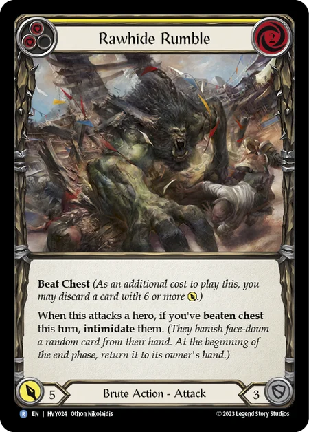 (HVY024) Flesh & Blood TCG Heavy Hitters Single: Rawhide Rumble (Yellow) (Regular) Rare