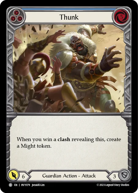 (HVY079) Flesh & Blood TCG Heavy Hitters Single: Thunk (Blue) (Rainbow Foil) Common