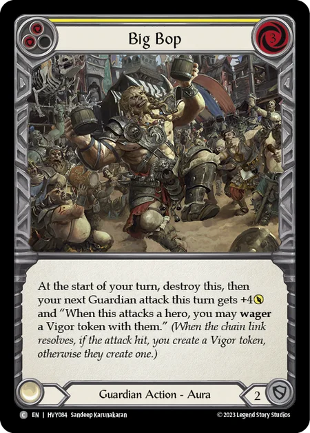 (HVY084) Flesh & Blood TCG Heavy Hitters Single: Big Bop (Yellow) (Regular) Common