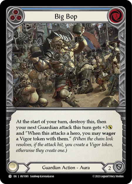 (HVY085) Flesh & Blood TCG Heavy Hitters Single: Big Bop (Blue) (Rainbow Foil) Common