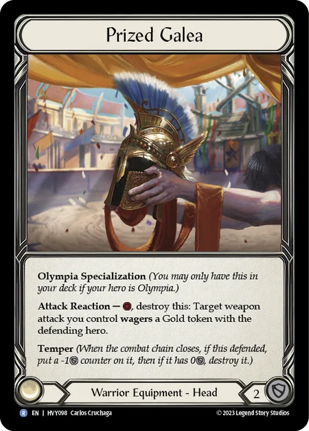 (HVY098) Flesh & Blood TCG Heavy Hitters Single: Prized Galea (Regular) Rare