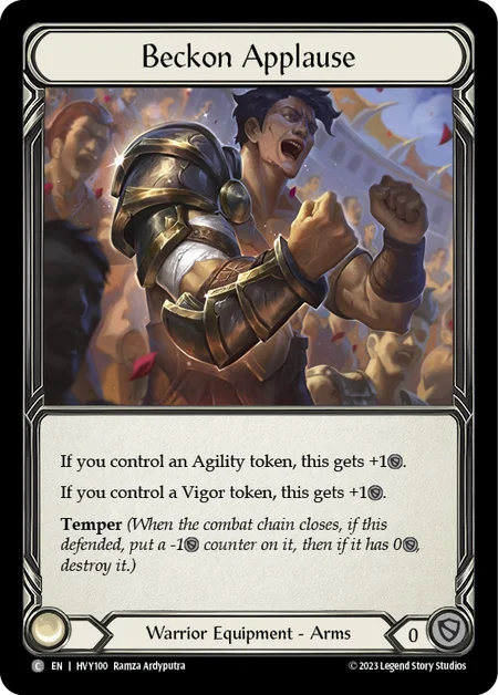 (HVY100) Flesh & Blood TCG Heavy Hitters Single: Beckon Applause (Regular) Common