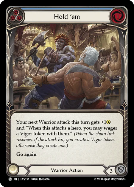 (HVY132) Flesh & Blood TCG Heavy Hitters Single: Hold 'em (Blue) (Rainbow Foil) Common