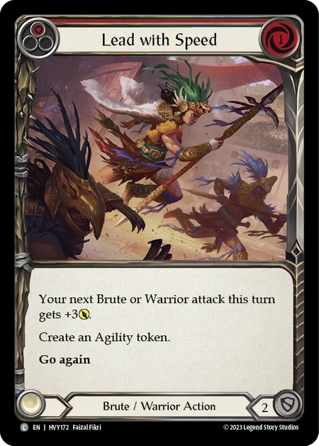 (HVY172) Flesh & Blood TCG Heavy Hitters Single: Lead with Speed (Red) (Rainbow Foil) Common