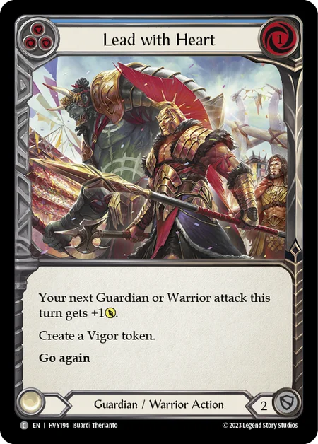 (HVY194) Flesh & Blood TCG Heavy Hitters Single: Lead With Heart (Blue) (Rainbow Foil) Common