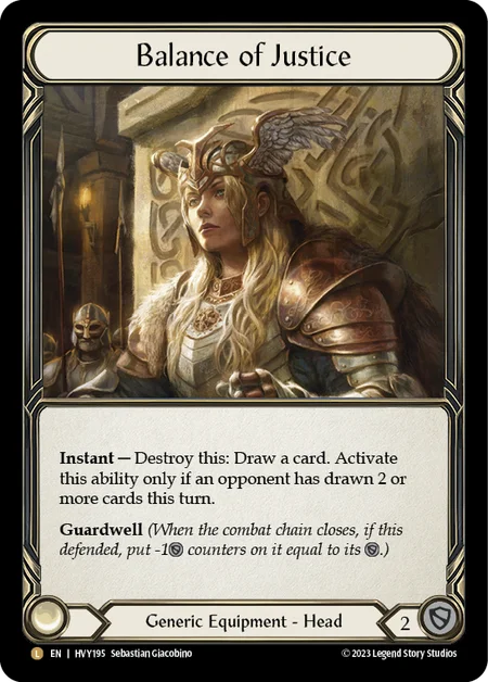 (HVY195) Flesh & Blood TCG Heavy Hitters Single: Balance of Justice (Rainbow Foil) Legendary
