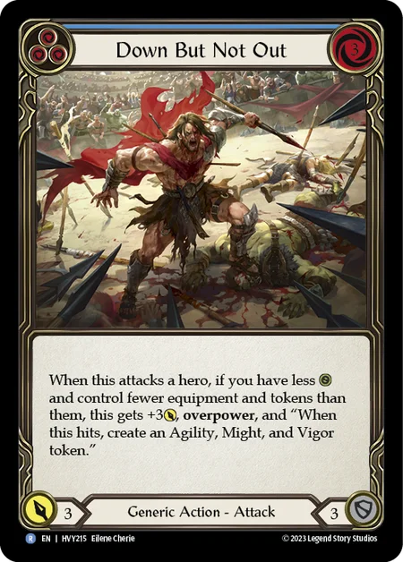 (HVY215) Flesh & Blood TCG Heavy Hitters Single: Down But Not Out (Blue) (Regular) Rare