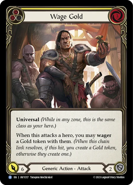 (HVY217) Flesh & Blood TCG Heavy Hitters Single: Wage Gold (Yellow) (Regular) Common