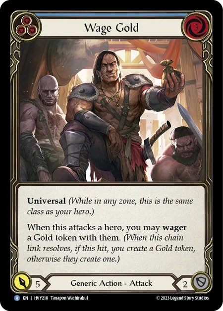 (HVY218) Flesh & Blood TCG Heavy Hitters Single: Wage Gold (Blue) (Regular) Common